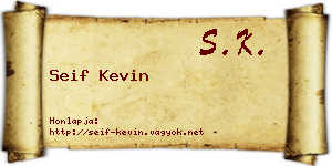 Seif Kevin névjegykártya